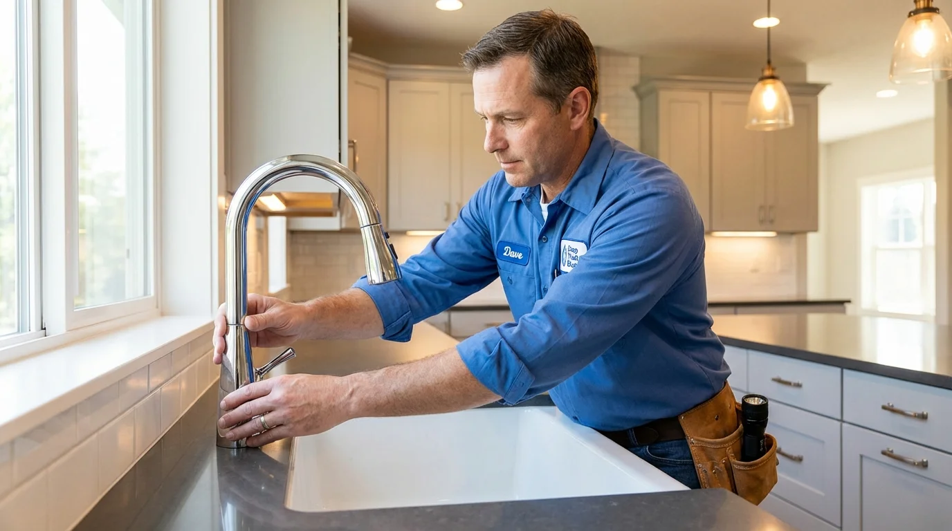 Kitchen faucet installation by Johns Plumbing LLC in Edmonton